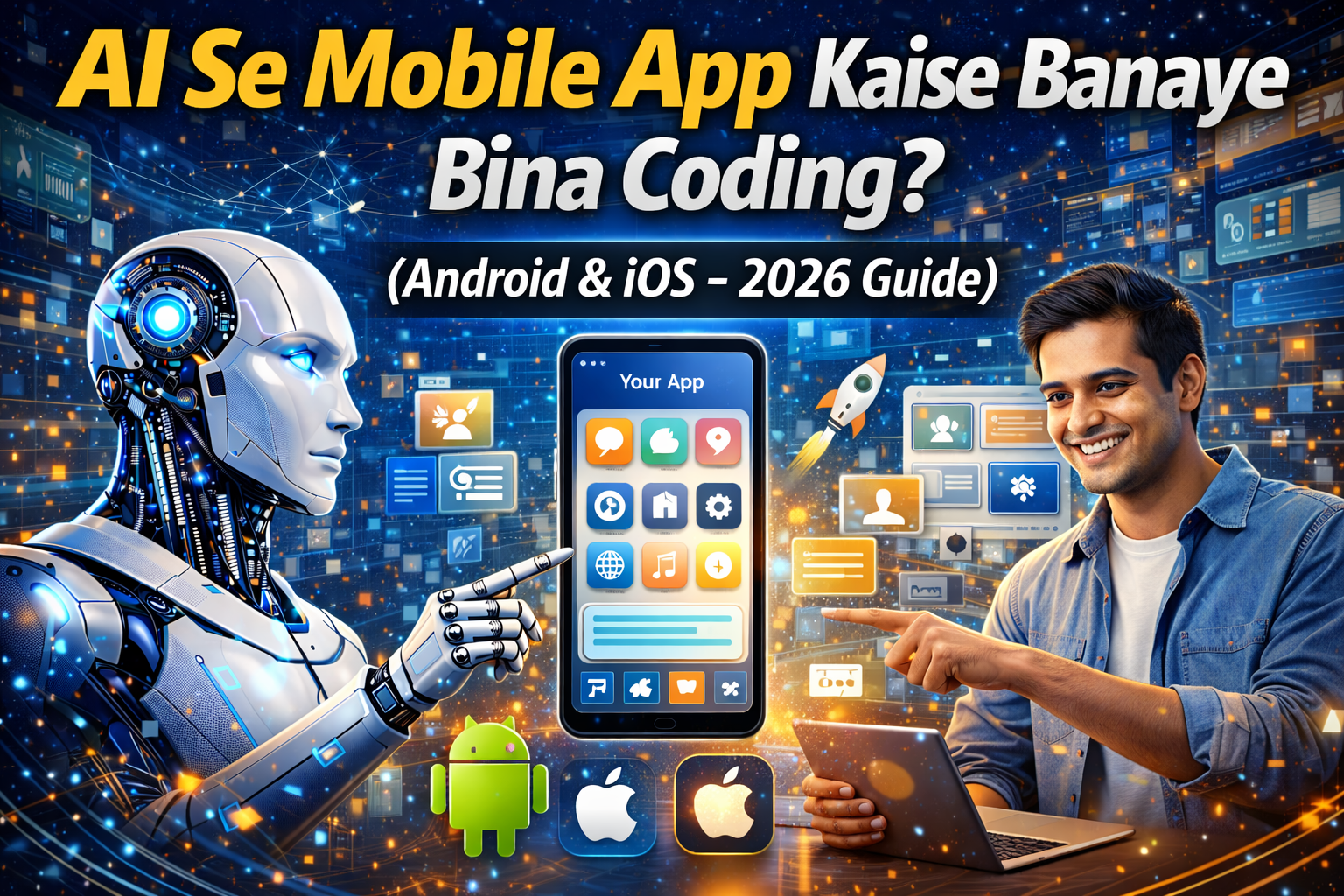 AI Se Mobile App Kaise Banaye Bina Coding? (Android & iOS – 2026 Guide)