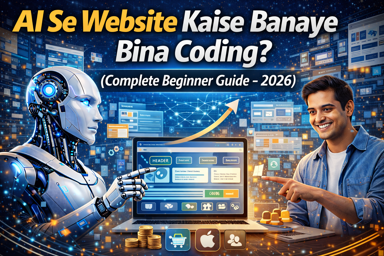 AI Se Website Kaise Banaye Bina Coding? (Complete Beginner Guide – 2026)
