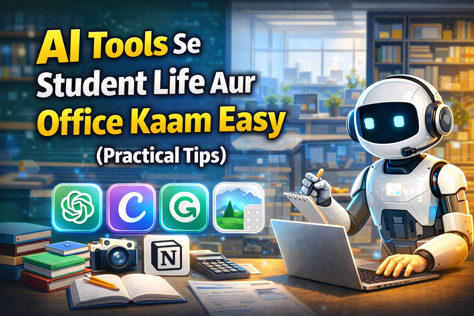 AI Tools Se Student Life Aur Office Kaam Kaise Easy Banaye? (Practical Tips)