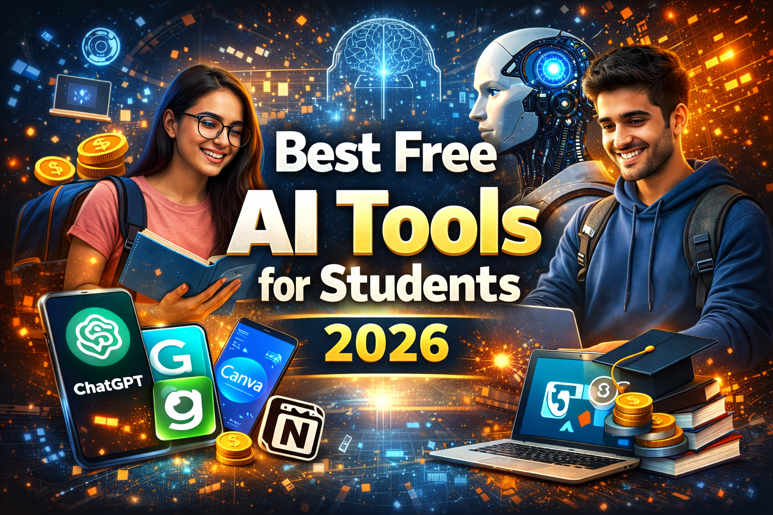 🔥 Best Free AI Tools for Students (2026) Padhai, Notes Aur Career Sab Kuch AI Se Easy Kaise Banaye