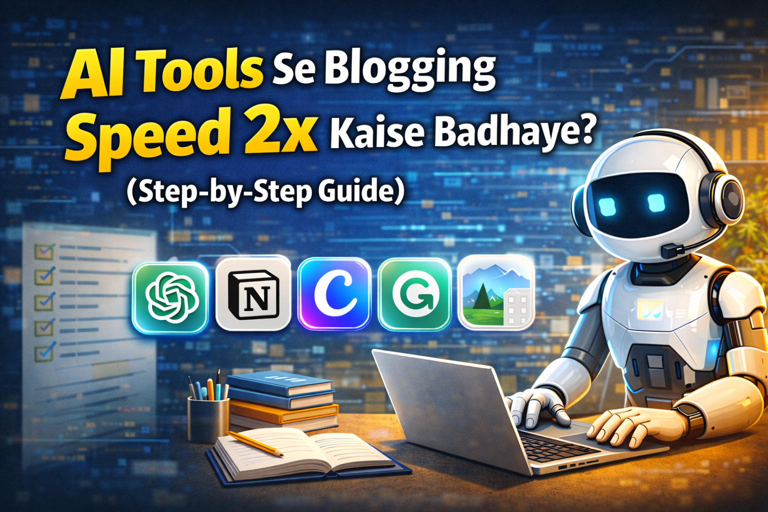 AI Tools Se Beginner Bloggers Kaise Apni Blogging Speed 2x Badhaye? (Step-by-Step Guide)