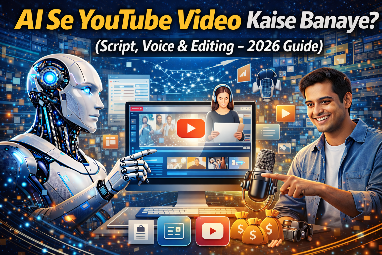 AI Se YouTube Video Kaise Banaye? (Script, Voice & Editing – 2026 Guide)