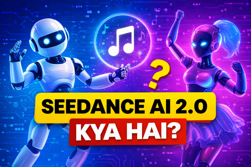 Futuristic dance duo in motion